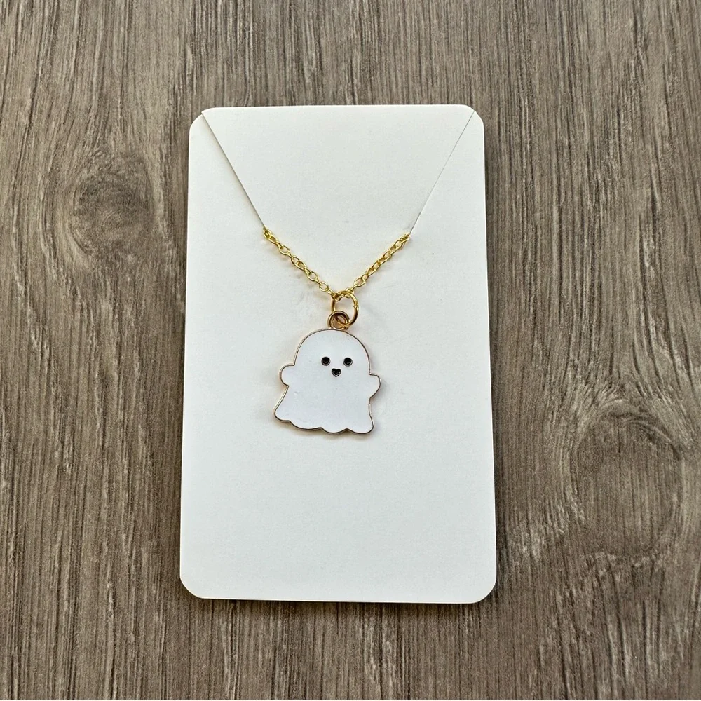🆕 Ghost Pendant on Gold-Tone Chain Necklace